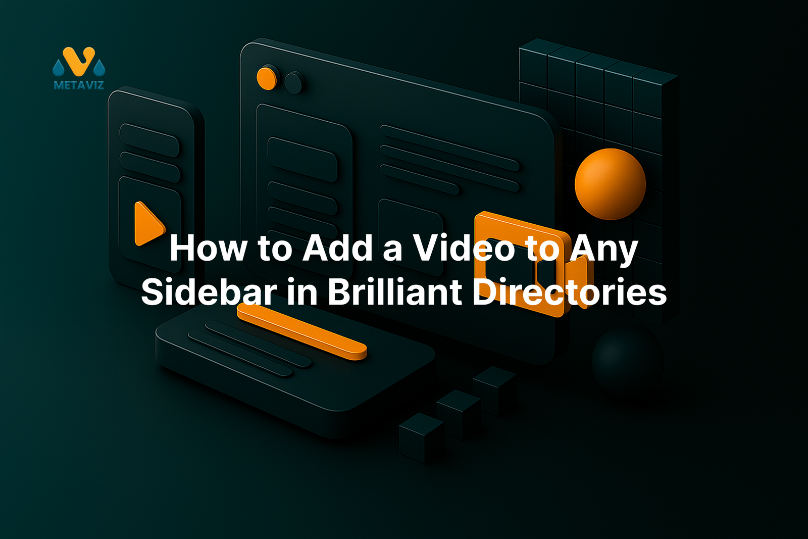 3D UI layout with video widget and sidebar elements.